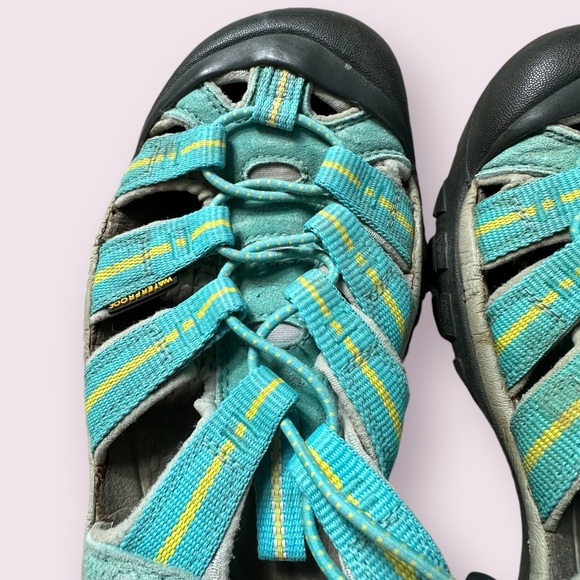 Women’s Keen Waterproof Hiking Sandals Turquoise And Yellow Size 6.5 - Picture 9 of 11